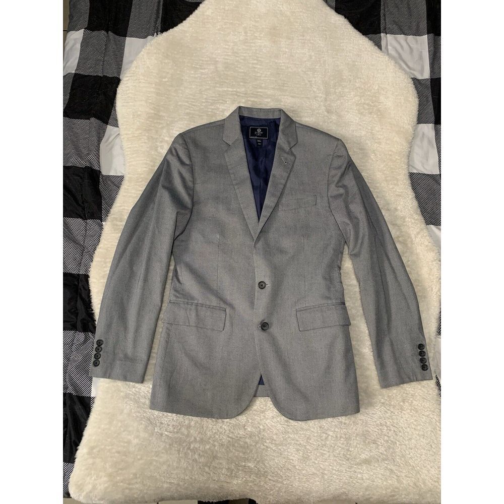 J Crew Thompson Mens Cotton Blue White Sport‎ Blazer Jacket Size 38R 2 Button